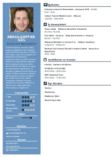 Bilgisayar Programcısı CV Örnekleri cv indir